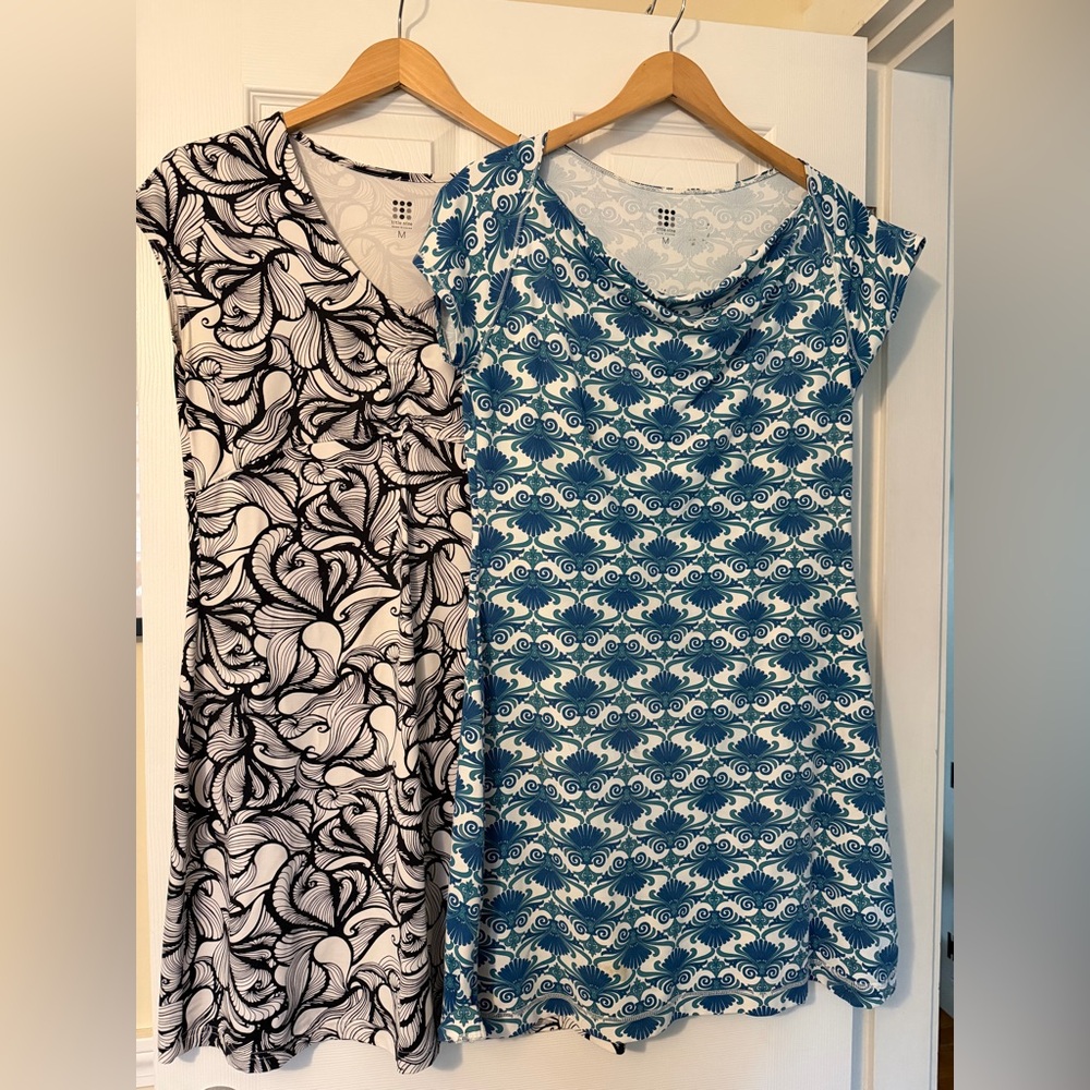 Set of Two Patterned Dresses - Black and Blue by Title Nine